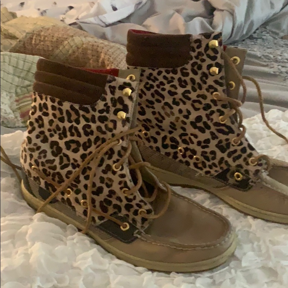 Sperry Cheetah Print Top Sider Boot